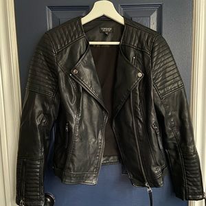 Topshop Moto faux leather jacket. Faux leather, size 4. Great condition.
